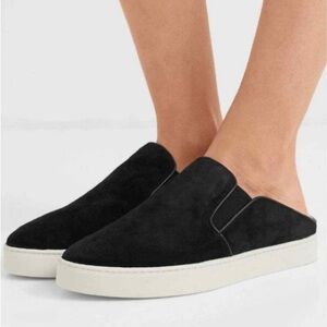 VINCE Garvey 2 Black Suede Mule with Sherling Size 8